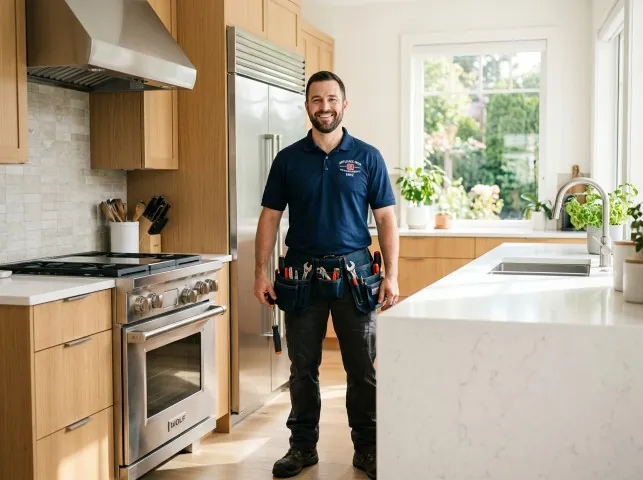 Appliance Repair Hero technician in a Alamo, CA kitchen after an appliance repair